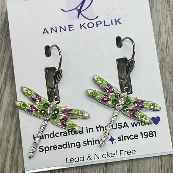 Anne Koplik "Dragonfly" Earrings - Picture 4 of 4
